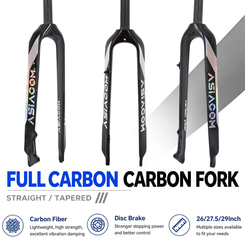Mountain Biking Logo - ASIACOM Full Carbon MTB Rigid Fork,