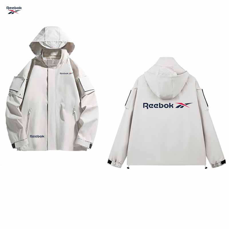 Reebok logo hooded zipper jack - Mountain Biking Rain Jacket ulasan dan harga